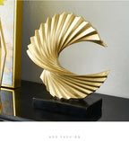 Modern Decor Abstract Sculpture Resin Sculptur Art Golden Statue Living Room Home Decoration Office Desk Decoration Accessories Lootquake LLC