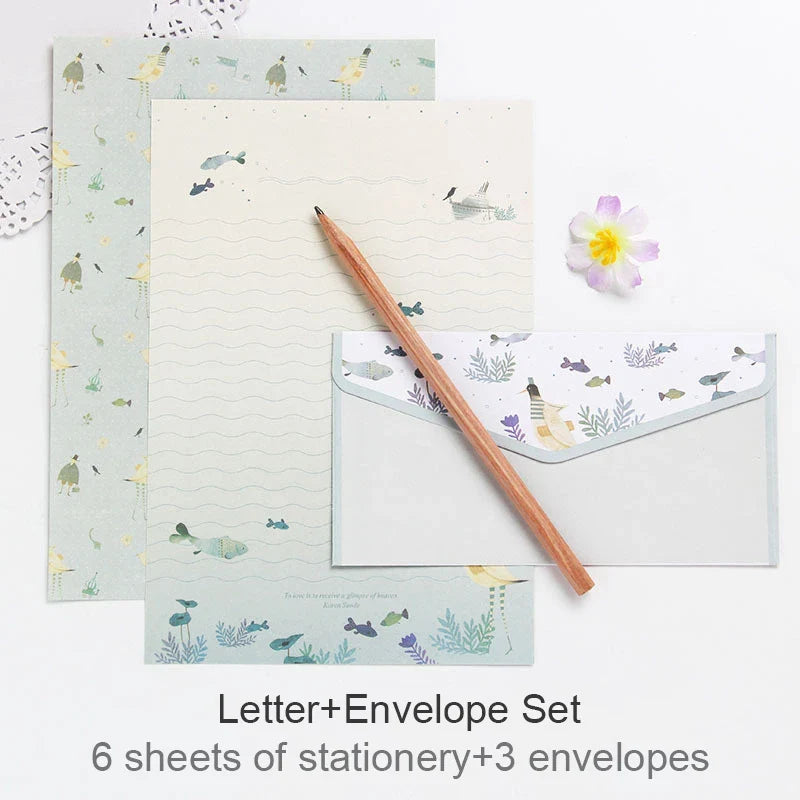 Vintage Flower Envelope Floral Creative Envelope Flower Printing Cute Cartoon Pattern Office Supplies With Letter Paper Lootquake LLC