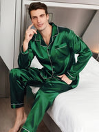 Men Pajama Sets Microfiber Sleepwear For Sleeping Man Shirt Silk Long Sleeve Pyjama Male Home Night Wear Plus Size Loungewear Lootquake LLC