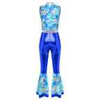 Womens Halloween Retro Hippie Cosplay Costume Party Hip-hop Dance Costume Metallic Shiny Vintage Carnival Bodysuit Jumpsuit Lootquake LLC