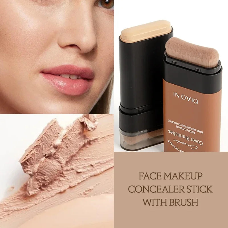 Matte Foundation Cream Stick Multi-Use Eraser Makeup Full Coverage Waterproof Lasting Oil-control Cover Acne Base With brush Lootquake LLC