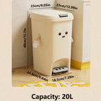 Large Capacity Trash Can Cute Creativity Non-slip Bottom Strong Bearing Capacity Garbage Bucket Square Dustbin Kitchen Lootquake LLC