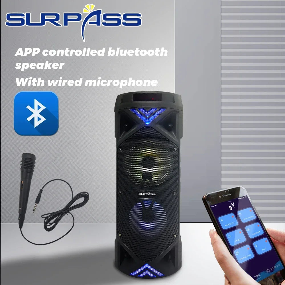 Wireless LargeSpeaker Portable Big PowerStereo soundbar SubwooferHeavy Bass Speakers Sound BoxMic FM Radio Bluetooth-compatible Lootquake LLC