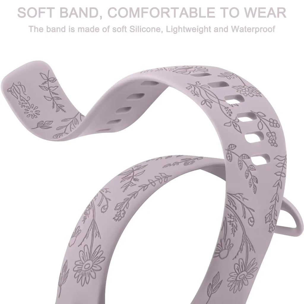 Fitbit Versa & Sense Silicone Band - Durable Floral Design - SJB-DIAMOND ELITES