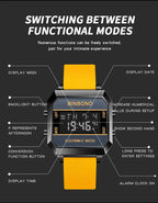 Men's Watch Business Sports Multifunctional Alarm Clock Waterproof Silicone Strap Male Student Fashion Electronic Wristwatches