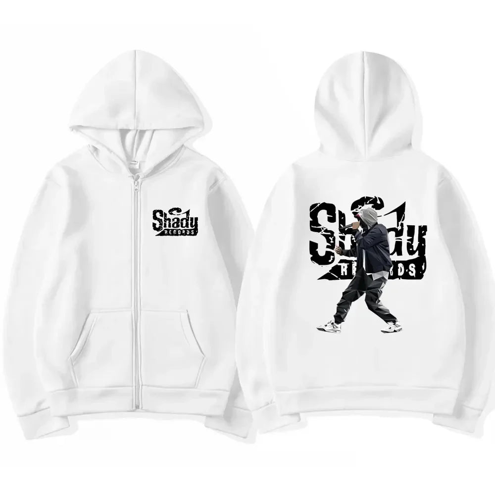 Rapper Eminem Slim Shady Music Rap Fashion Zip Up Hoodie Hip Hop Oversized Hooded Zipper Sweatshirt Casual Streetwear Coats Male Lootquake LLC