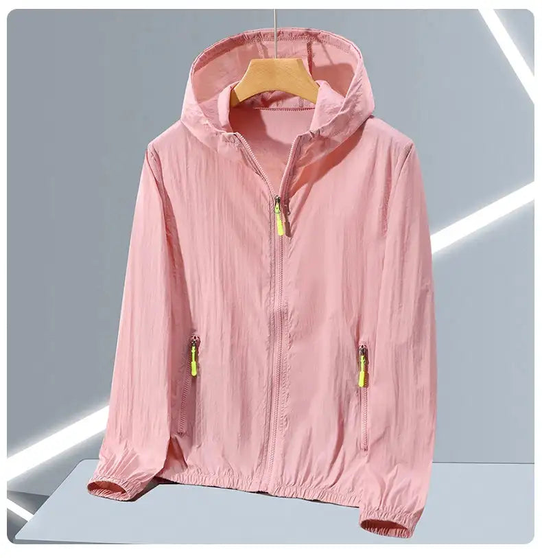 2023 Summer Men's Windbreaker Big Size Sun Protection Clothing Korean Style Ultra-thin Streetwear Zipper Hooded Jackets Man