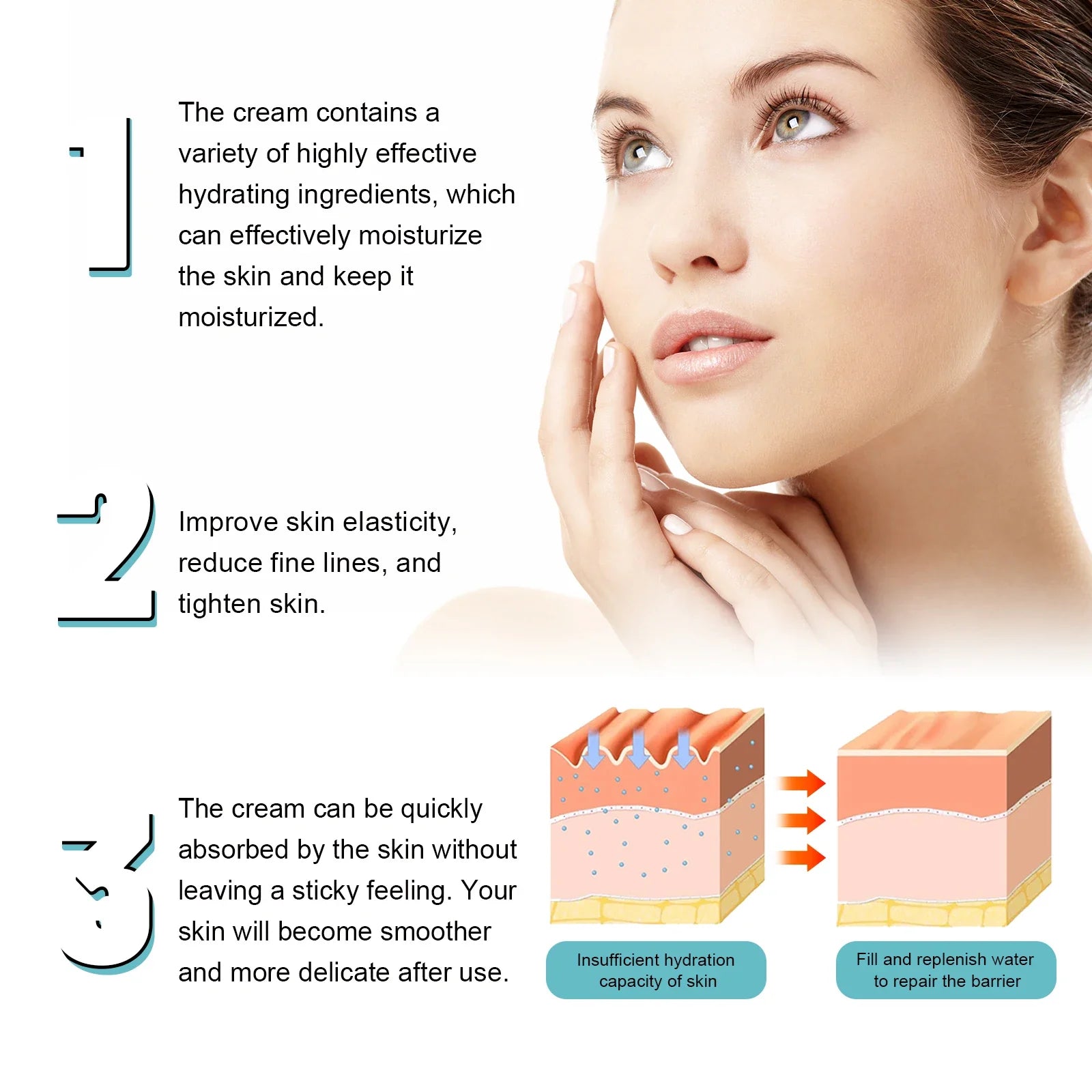 Collagen Glutathione Face Cream Improve Skin Elasticity Reduce Fine Lines Firming Lifting Repair Skin Barrier Retinol Cream 50g Lootquake LLC