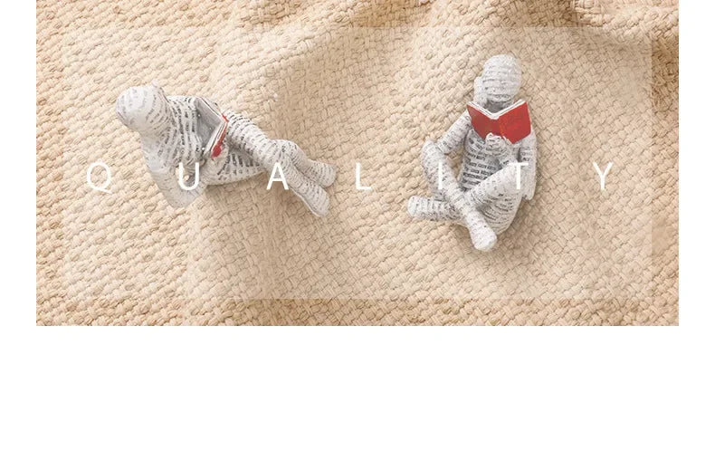 Creative Thinker Statue Artistic Reading Woman Modern Design for Home Office Bookshelf TV Cabinet Decoration and Desk Ornament