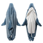 Shark Blanket Adult Cartoon Sleeping Bag Pajama Hooded Warm Flannel Funny Homewear Shark Onesie Sleeping Bag Winter Warm Blanket Lootquake LLC