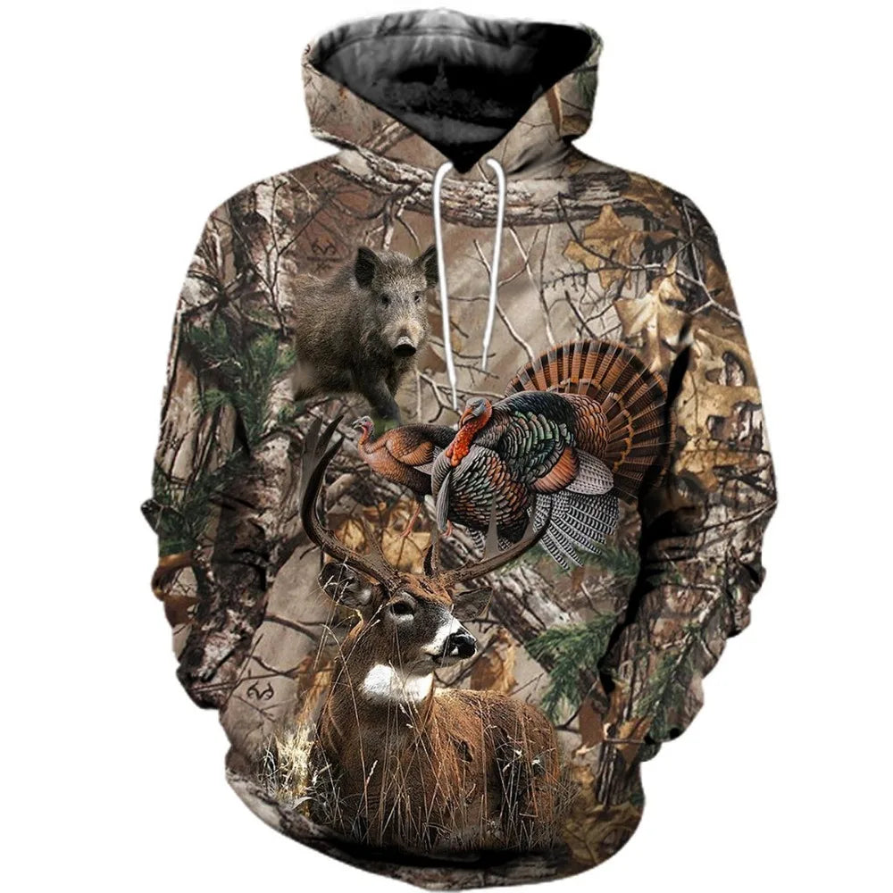 2024 Four Seasons Maple Leaf Camouflage 3D Sports Shirt Men's Fishing Outdoor Camping Hunting Clothing Jacket Men's Hoodie Pi-Mart