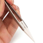 Ceramic Tipped Stainless Steel Tweezers Tips Heat Pointed Resistant Tweezer Electronic Soldering Tweezers Fine Pointed Tip
