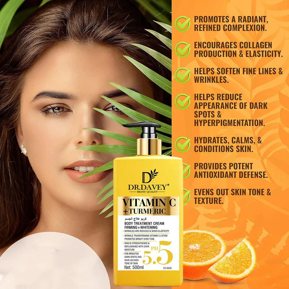 Vitamin C Natural Turmeric Brightening Body Lotion, Reduce Blemish, Acne, Smooth , Glowing & Hydration Cream, For All Skin Types Lootquake LLC