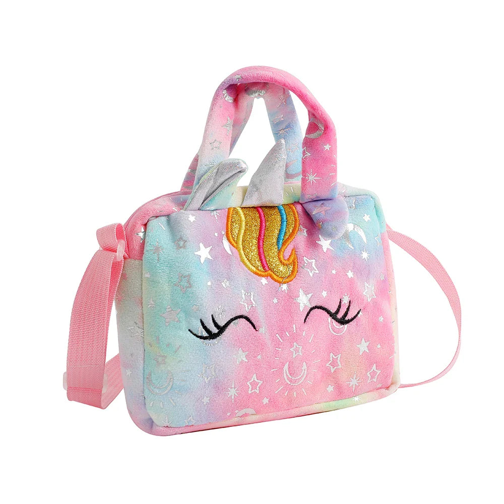 Plush Unicorn Single Shoulder Crossbody Bag for Children's Coin Purse Girl Travel Handbag Cute Student Gift Storage Pencil Bags Lootquake LLC