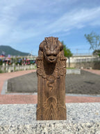 Hand Carved Vietnam Wood Wooden Mythical Beast Statue Figurine Wealth Attracting Auspicious Ornament Home Office Desk Decor Lootquake LLC