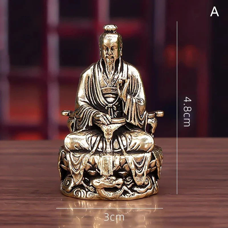 Sanqing Tianzun Statue Chinese Taoism Taishang Laojun Crafts Ornament Sculpture Carving Statue Collection Home Decor