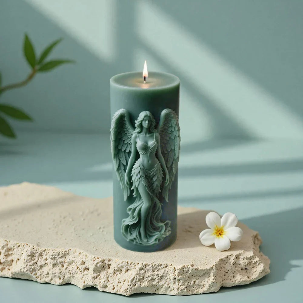 Wings Goddess Scented Silicone Candle Mould DIY Prayer Angel Sculpture Gypsum Resin Mold Women Candle Making Supplies Home Decor Lootquake LLC