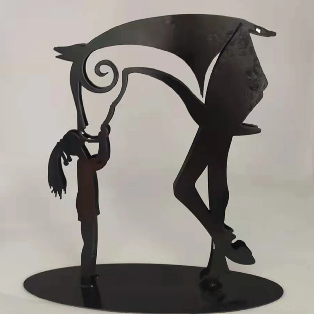 Kiss-Horse Sculpture Modern Statue Rustic Metal Art Men Gift Horse Decor Simple And Classic Design Ornaments Lootquake LLC