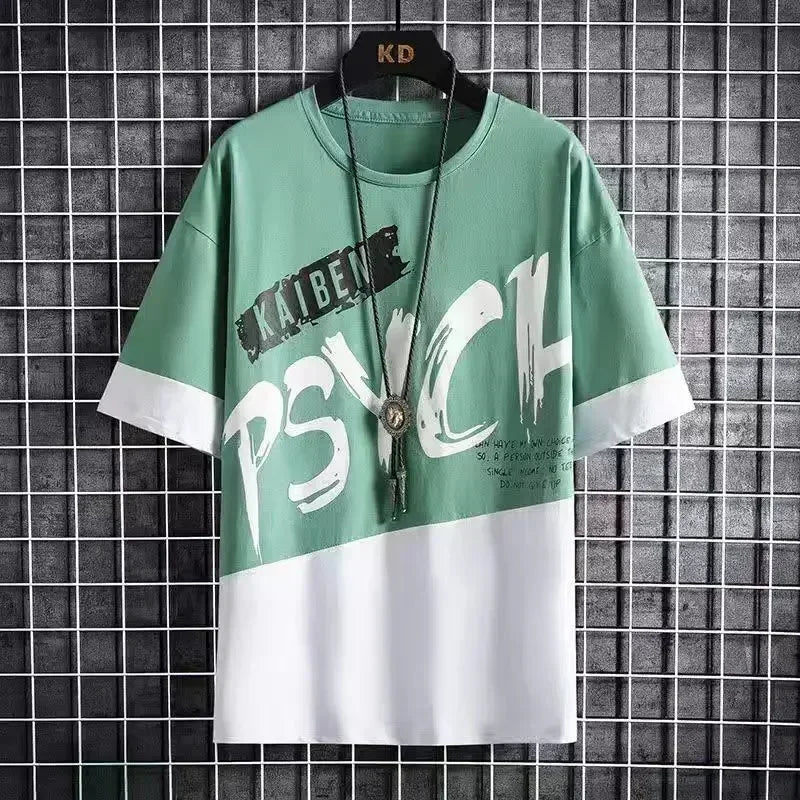 Men Casual T Shirt Letter Printed T-Shirt Hip Hop Y2K Streetwear Fashion Sport Gym Summer Washed Tops Men Clothing Trends 반팔 남자 Lootquake LLC