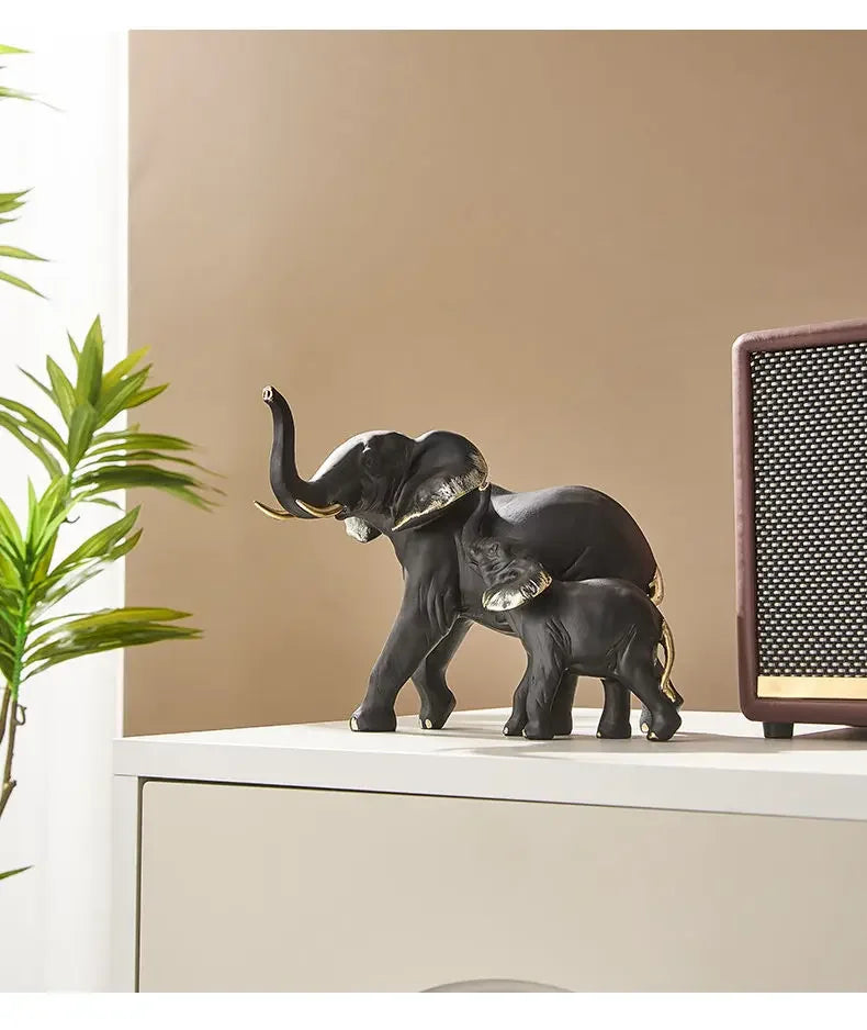 1pairs Creative Modern Decor Animal Resin Elephant Statues & Figurines Sculpture Living Room Table Ornaments Crafts Lootquake LLC