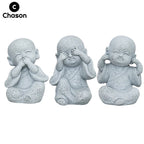 Buddha Stone Statue Little Buddhist Monks Tibetan Buddhism Figurines Zen Garden Ornament Meditation Home Aquarium Decoration Lootquake LLC