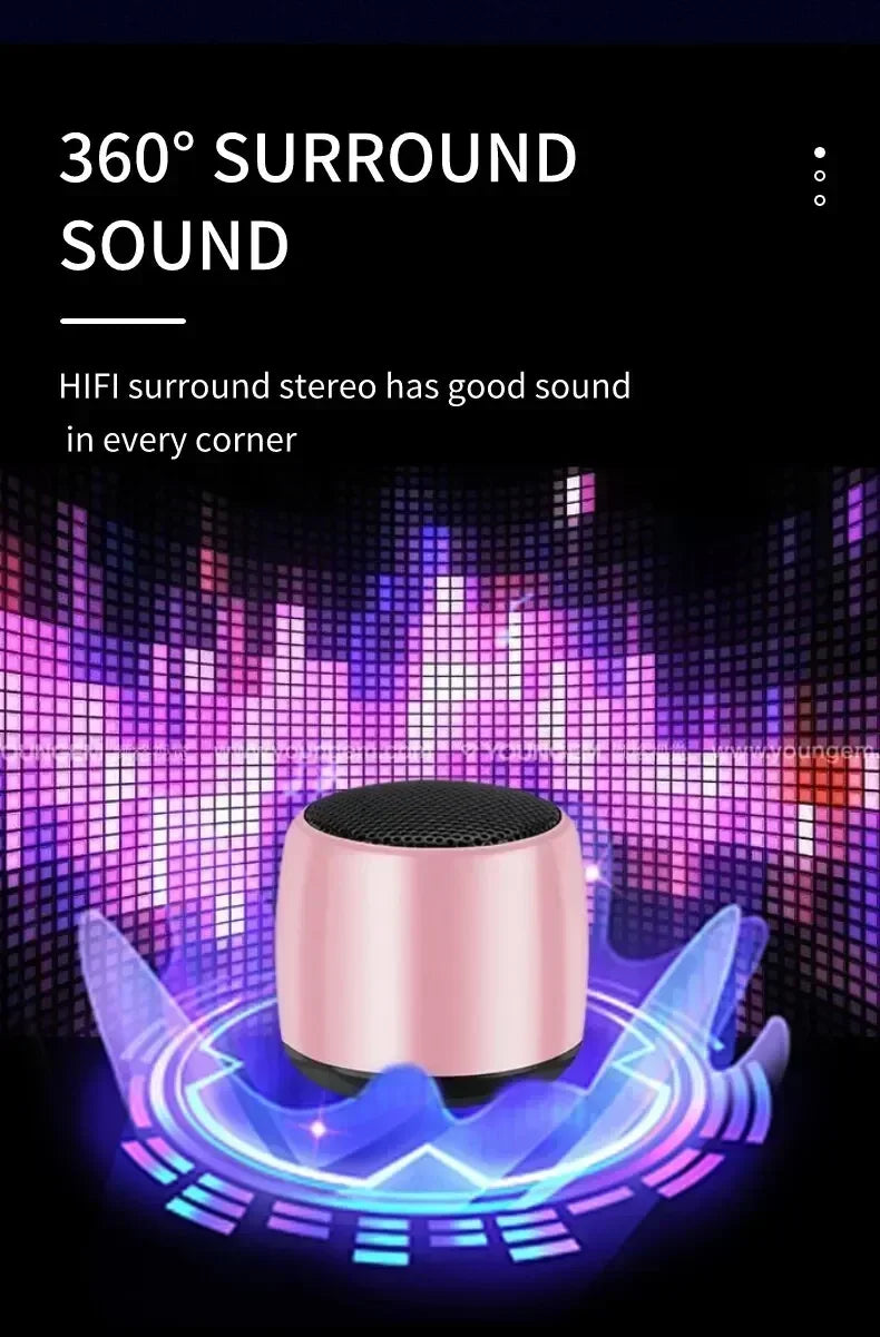 Mini Bluetooth Speaker HD Sound with Bass Smallest Wireless Speaker for Phone PC Tablet with Selfie Button Call Function Cute Lootquake LLC