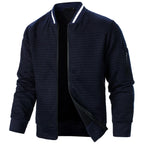 2024 Hot Selling Men's Four Seasons Waffle Full Zipper Top Men's Slim Fit Versatile Sweatshirt Men's Casual Cardigan Sweatshirt