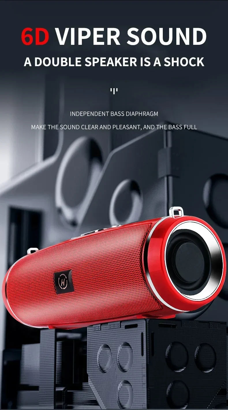 Portable Wireless Bluetooth Speaker 200W High Power Subwoofer Outdoor Waterproof Soundbox with FM Radio USB TF card Boom Box Lootquake LLC