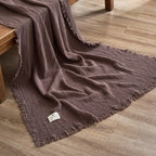 Maillard Cotton Blankets Four Layers Of Gauze Sofa Cover Blanket With Tassel AB Side Office Nap Decorative Bed Muslin Blanket Lootquake LLC