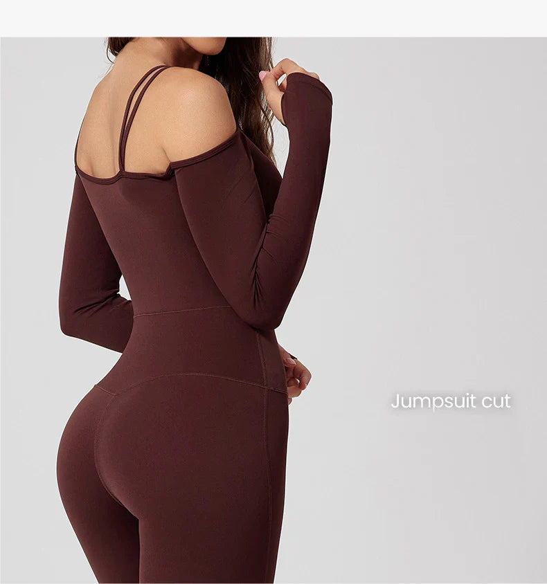 Yoga Jumpsuit Women's Sports Overalls Flared Trousers THRIXINE
