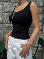 Camisole Tank Soft Cotton Top Women Summer Outfits Tight And Sexy Tank Top Knitted Bottom Shirt And Sleeveless Top For Outerwear