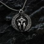 European and American Vintage Spartan Viking Mask Warrior Men's Titanium Steel Necklace Fashion Trend Helmet Handmade Pendant
