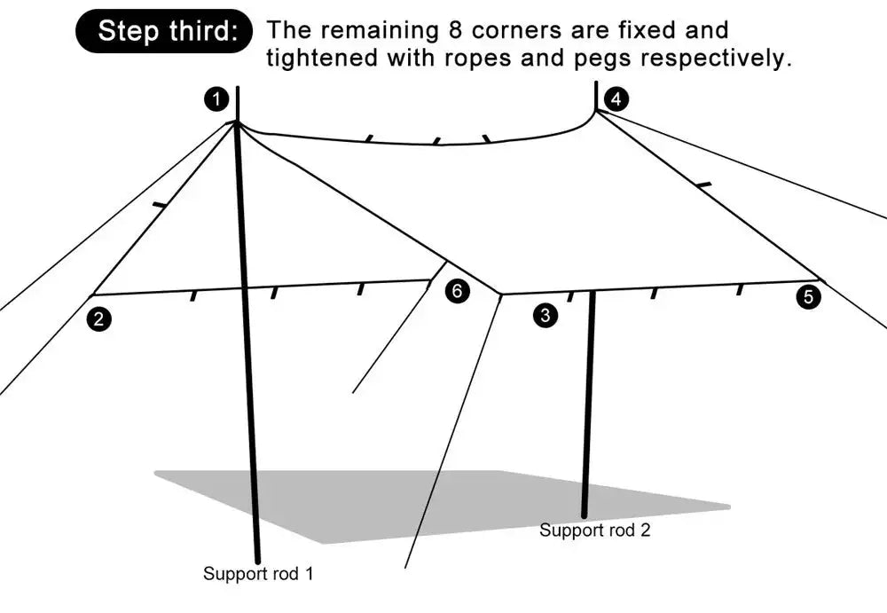 4x4m 4x3m 3x3m 19 Hang Points Tent Tarp Survival Sun Shelter Shade Canopy Outdoor Backpacking Waterproof Camping Awning SunShade