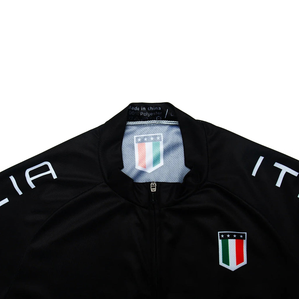 Mens Cycling Jersey Classic Black Cycling Racing Tops Short Sleeve THRIXINE