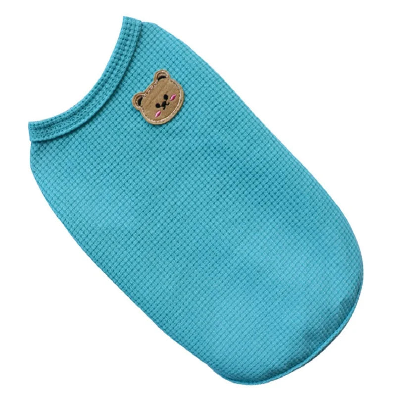 Pet Clothes Spring Summer Cat Dog T-shirt Breathable Waffle Vest Puppy Kitten Pet Supplies Chihuahua French Bulldog Clothing Pi-Mart