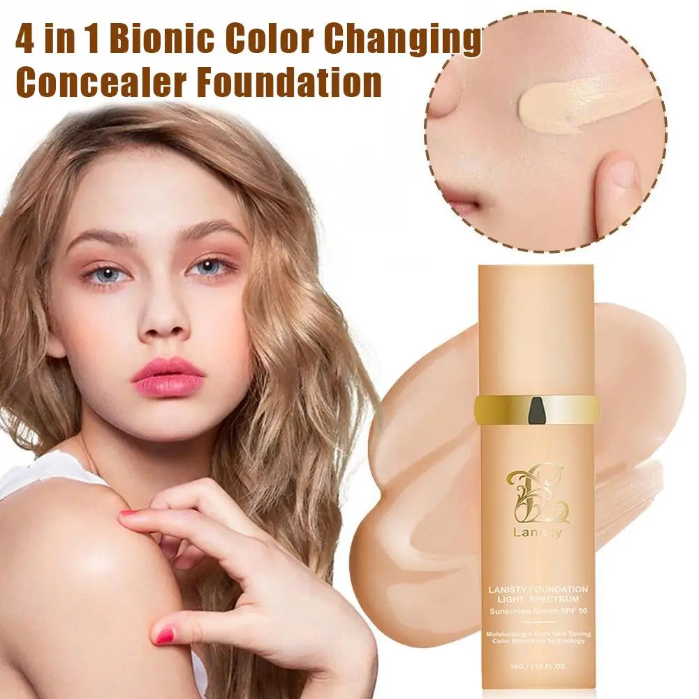 4 In 1 Biomimic Foundation Spectrums Biomimic Light Spectrums Foundation With SPF50+ Longwearing Changing Concealer Foundation Lootquake LLC