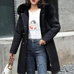 New In Coats & Jackets Women's Winter Padded Jacket Loose Casual Outerwears Fleece Hodded Windbreaker Elegant Office Lady's Coat