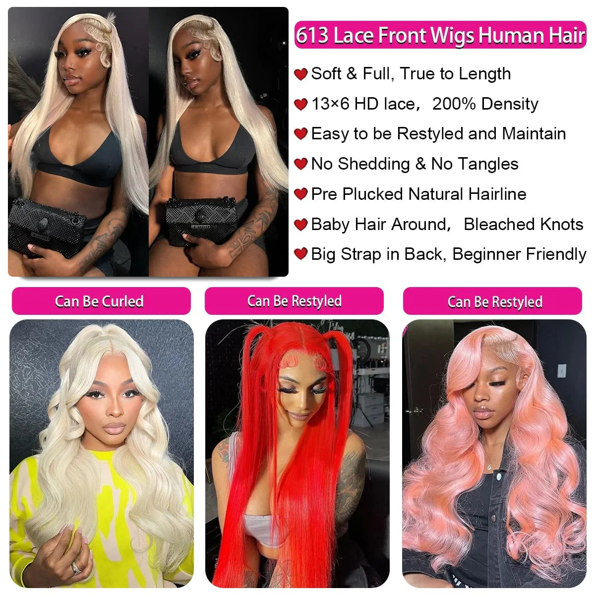 13x4 13x6 HD Transparent 613 Honey Blonde Lace Front Human Hair Wigs Raw Brazilian Straight Lace Frontal Wig Remy Human Hair