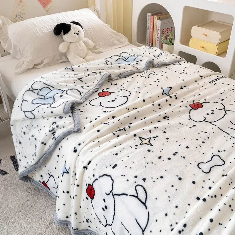 Warm Plush Blanket Comfortable 2024 New Winter Blanket Cartoon Four Season Flannel Soft Bed Cover Office Napping Blanket Lootquake LLC
