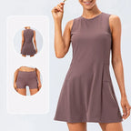 Women's Tennis Dress With Separate Shorts Sleeveless