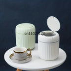 Elegant ultra large capacity mini trash bin with lid, stylish white and gold desktop trash bin suitable for home,office, bedroom
