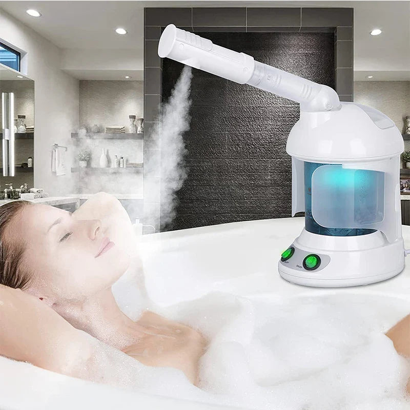 Face Hair Steamer Machine Humidifier Hot Nano Mist Sprayer Facial Ozone Vaporizer Hair Moisturizing Hydration Home Salon Steamer