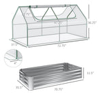 Steel Raised Garden Bed Planter Box Kit with Greenhouse, for Dual Use, Green Lootquake LLC