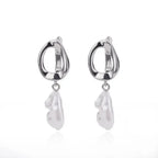 Circle Earrings For Women Vintage Punk Round Baroque Pearl Earrings Stainless Steel Circle Ear Clip Women Jewelry Gift Mujer