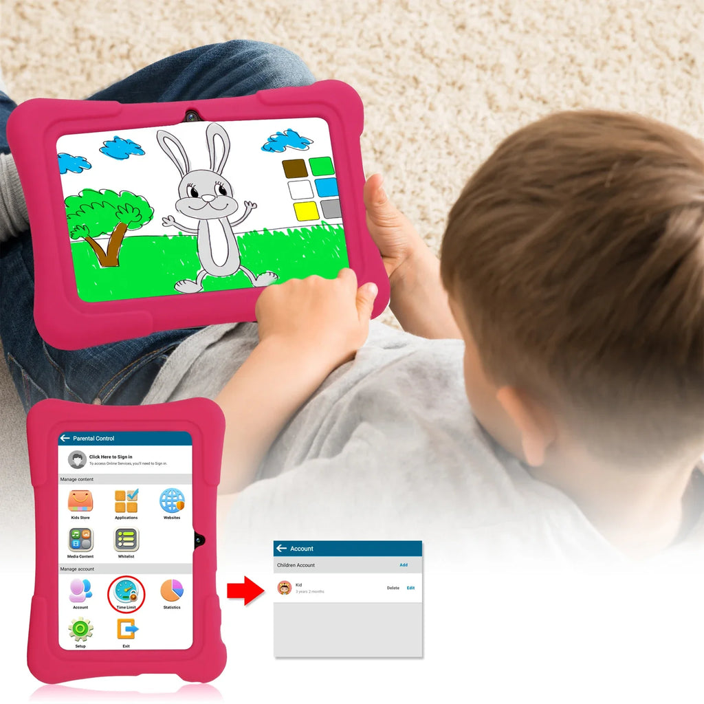 PRITOM 7 Inch Kids Tablet Quad Core Android 10 32GB WiFi Bluetooth Educational Software Installed Lootquake LLC