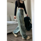 Vintage 90S Baggy Straight Denim Trousers Female Y2K High Waist Loose Wide Leg Jeans Women Streetwear All-Match Casual Pants New Lootquake LLC