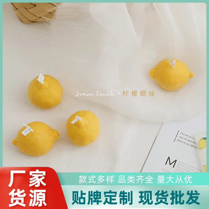 Decorative Fragrance Gift Lemon Candle DIY Fragrance Birthday Gift Imitation Fruit Candle