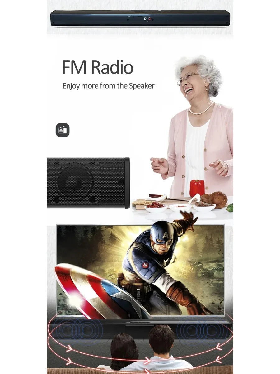 Powerful Wireless Bluetooth Speaker for Home Theater Computer TV Car Sound Box Soundbar Heavy Bass Subwoofer Radio caixa de som Lootquake LLC