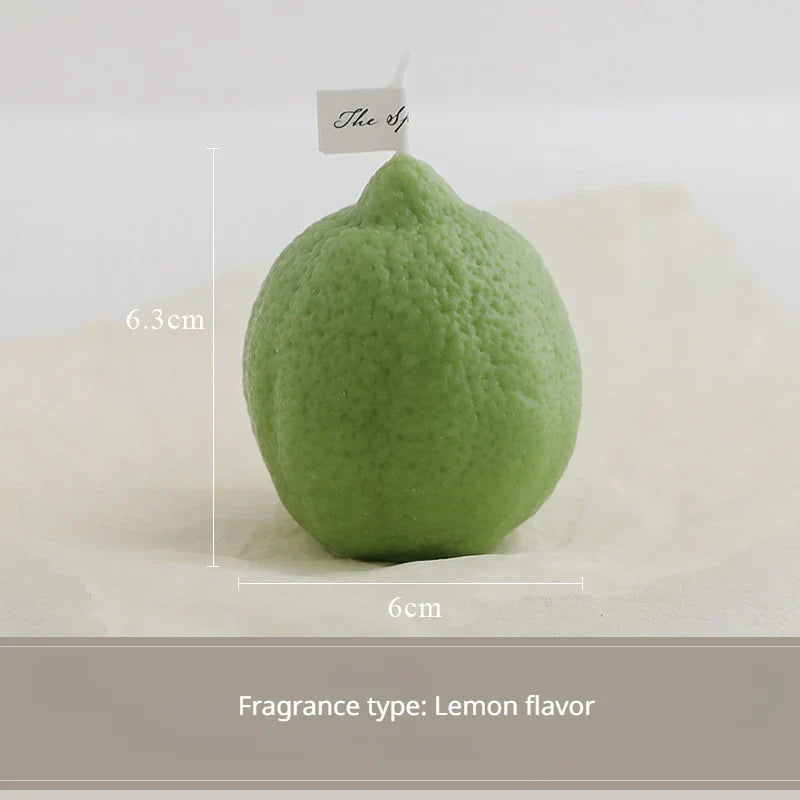 INS Decorative Fragrance Gift Lemon Candle DIY Fragrance Birthday Gift with Hand Gift Imitation Fruit Candle Scented Candles Lootquake LLC