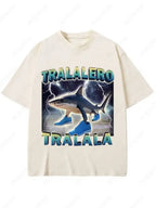 Tralalero Tralala Funny Shark Meme T-shirt Gifts Women's Fashion Gothic Vintage T-shirts Casual T Shirt Pi-Mart